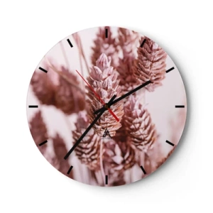 Wanduhr - Glasuhr - Eine Nahaufnahme von pastellrosa Stacheln - 30x30cm - Scheinbar unauffällig - Moderne Wanddekoration für Wohnzimmer, Küche und Schlafzimmer ARTTOR