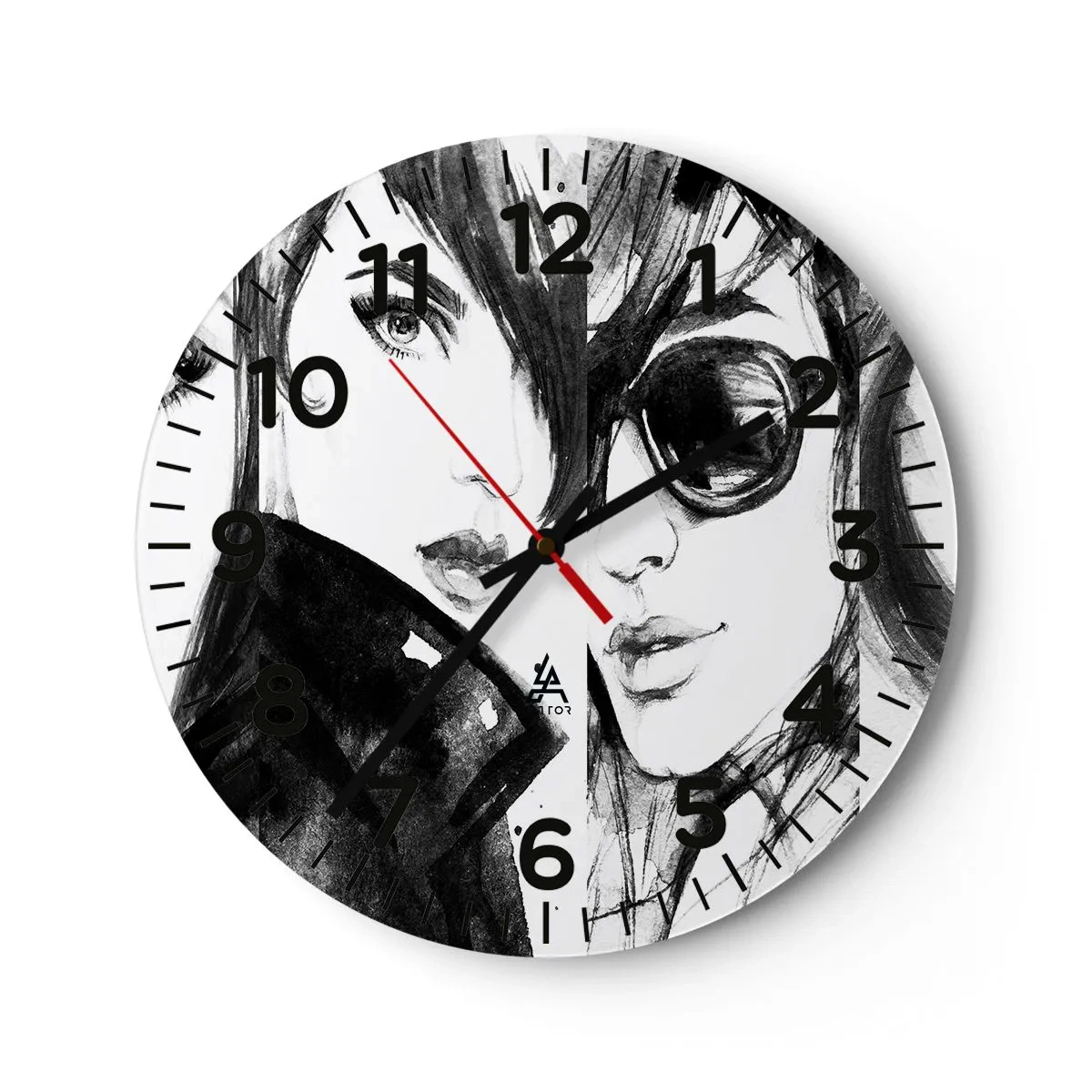 Wanduhr - Glasuhr - Schönheit multipliziert - 40x40 cm