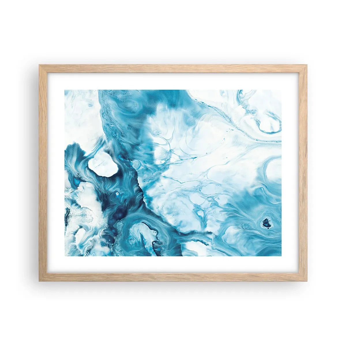 Poster in einem Rahmen aus heller Eiche - Blaues Konzert - 50x40 cm