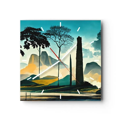 Wanduhr - Glasuhr - Immer höher und höher - 40x40 cm