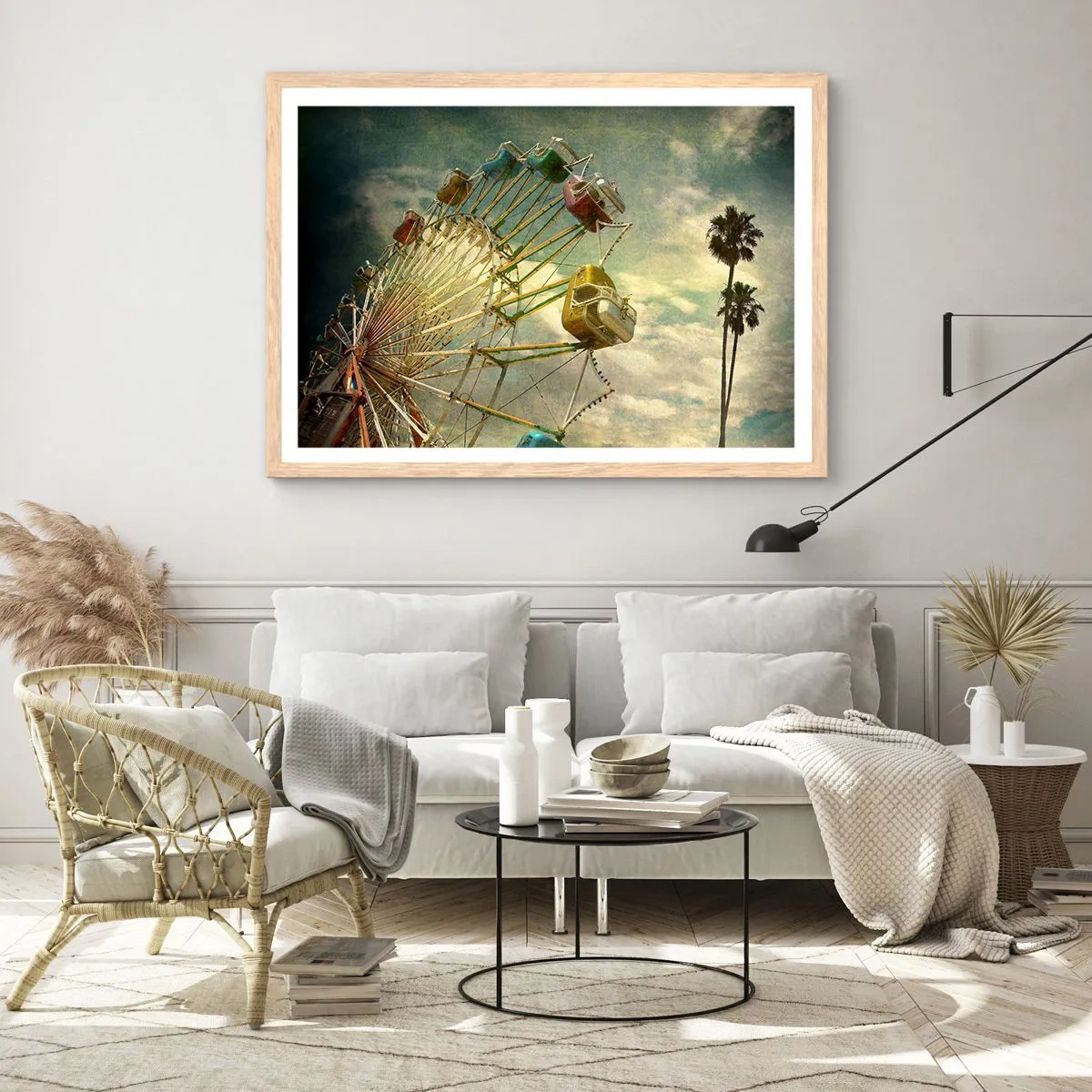 Poster in einem Rahmen aus heller Eiche - Es wird Spaß geben ... - 70x50 cm