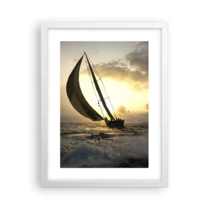 Poster in einem weißen Rahmen - Mit dem Wind und gegen den Wind - 30x40 cm