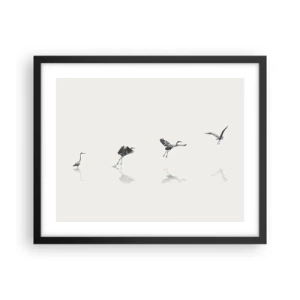 Poster in einem schwarzem Rahmen - Vier einfache Schritte - 50x40 cm