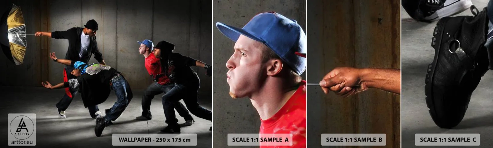 Fototapetenmuster Standard Eco - Tanzen mit dem Straßenwind - Tanzen, Musik, Menschen - 100x30 cm