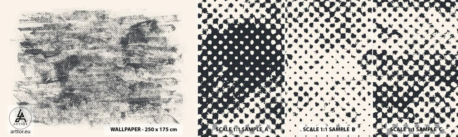 Fototapetenmuster Standard Eco - Nebelige Komposition - Abstraktion, Stück, Modernes Muster - 100x30 cm