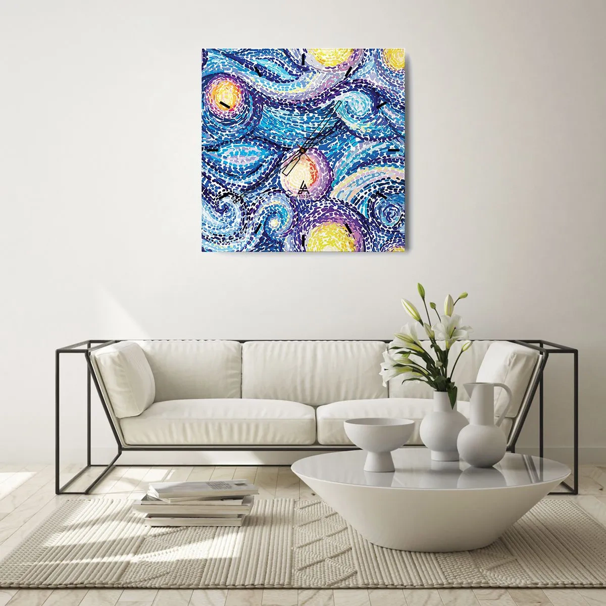 Wanduhr - Glasuhr - Aus einem Gemälde von van Gogh - 40x40 cm