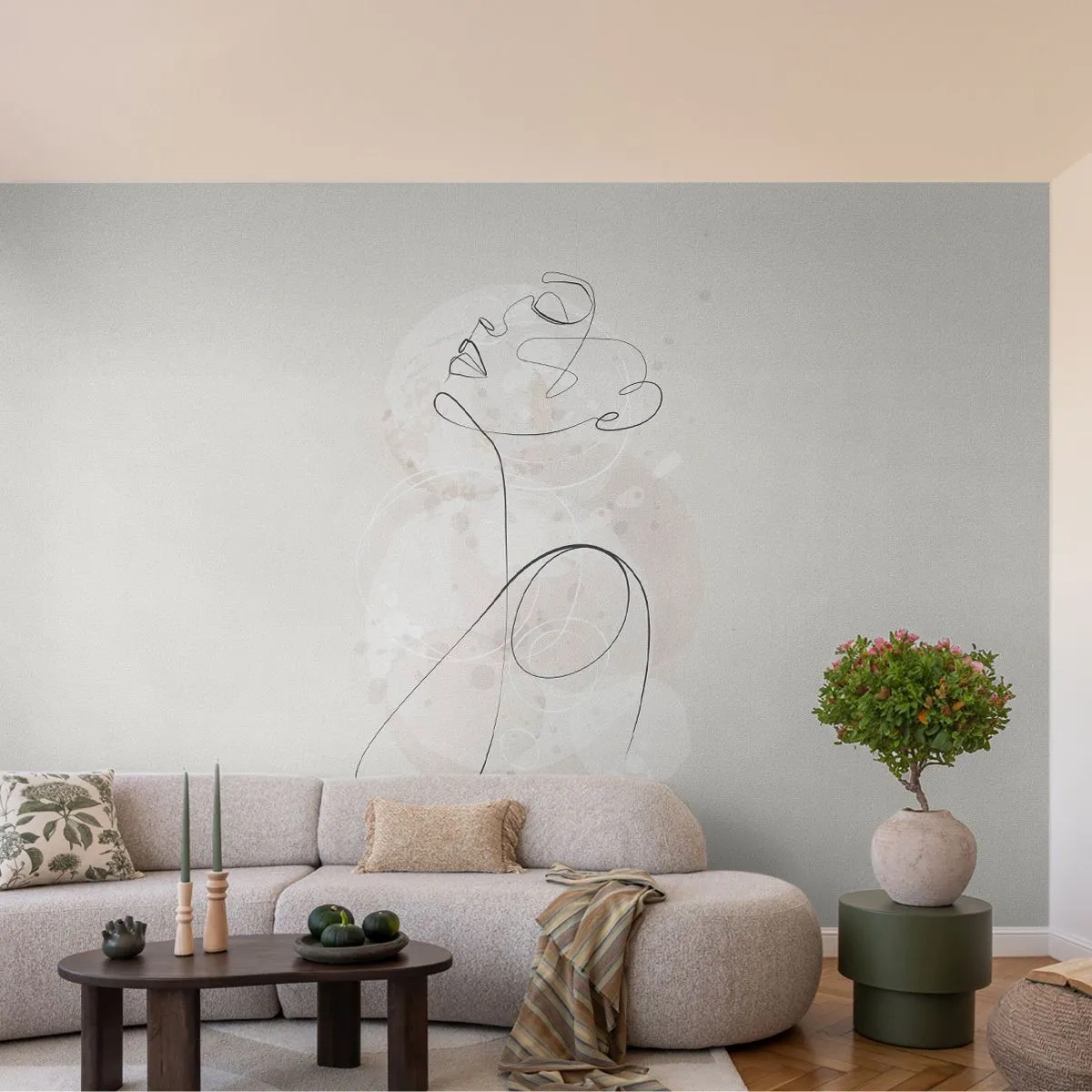 Fototapete Premium Canvas - Die Spirale der Schönheit - Grafik, Frau, Stück - 150x105 cm