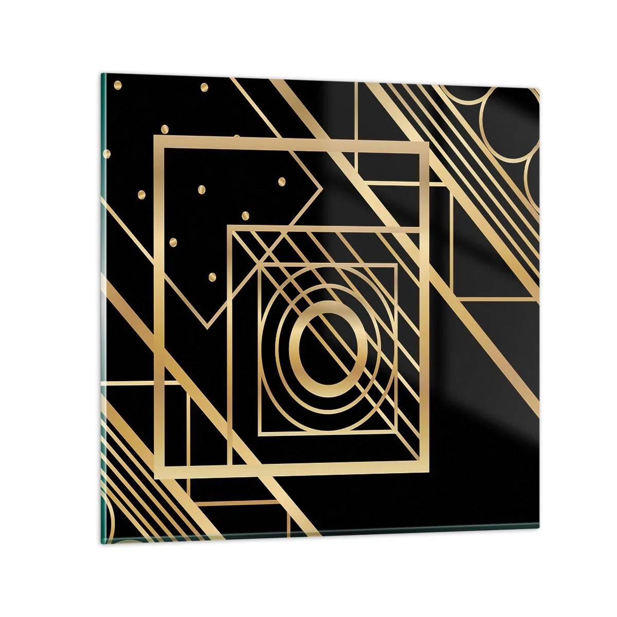 Glasbild - Bild auf glas - Goldene Geometrie - 50x50 cm