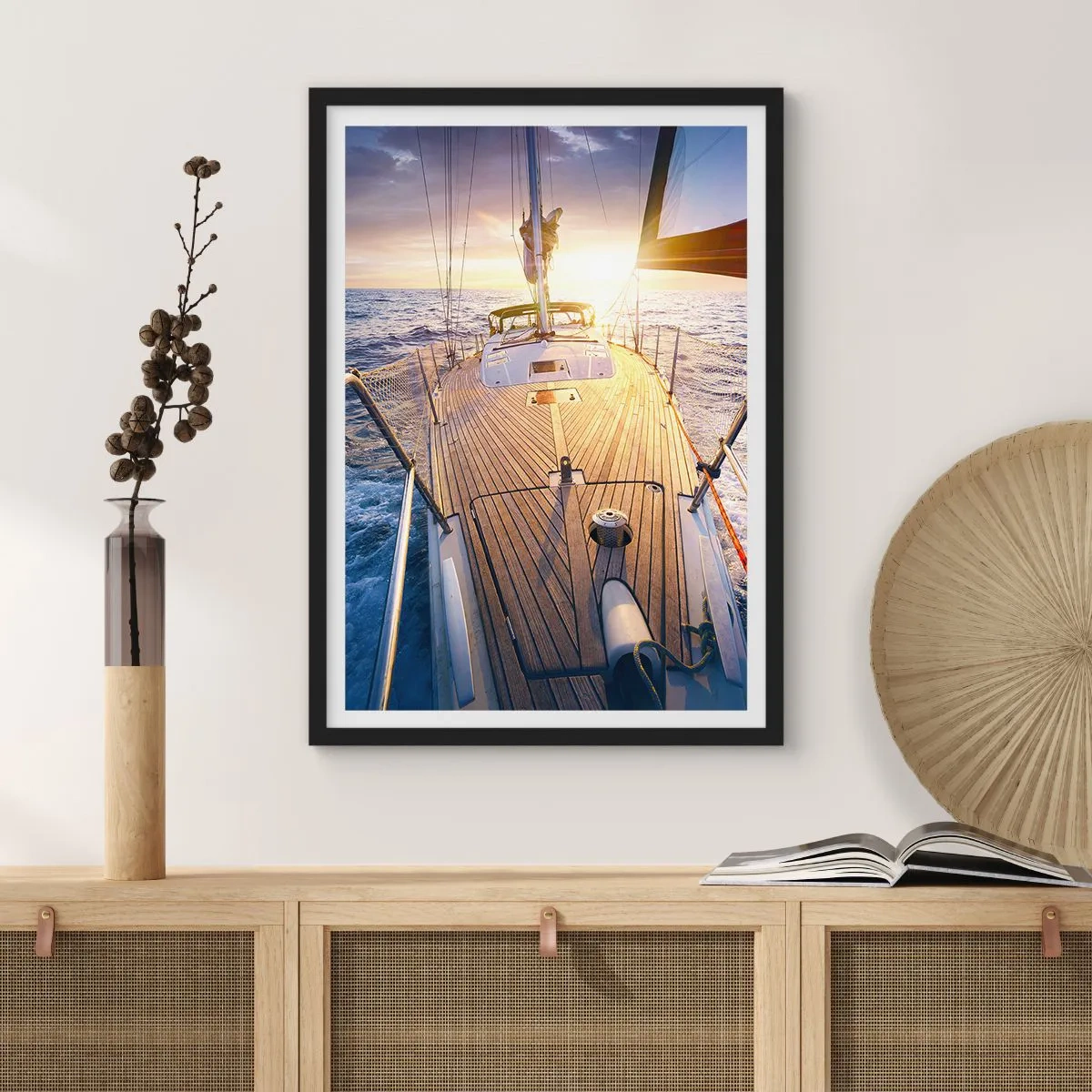 Poster in einem schwarzem Rahmen - Laufen unter den Wellen - 30x40 cm