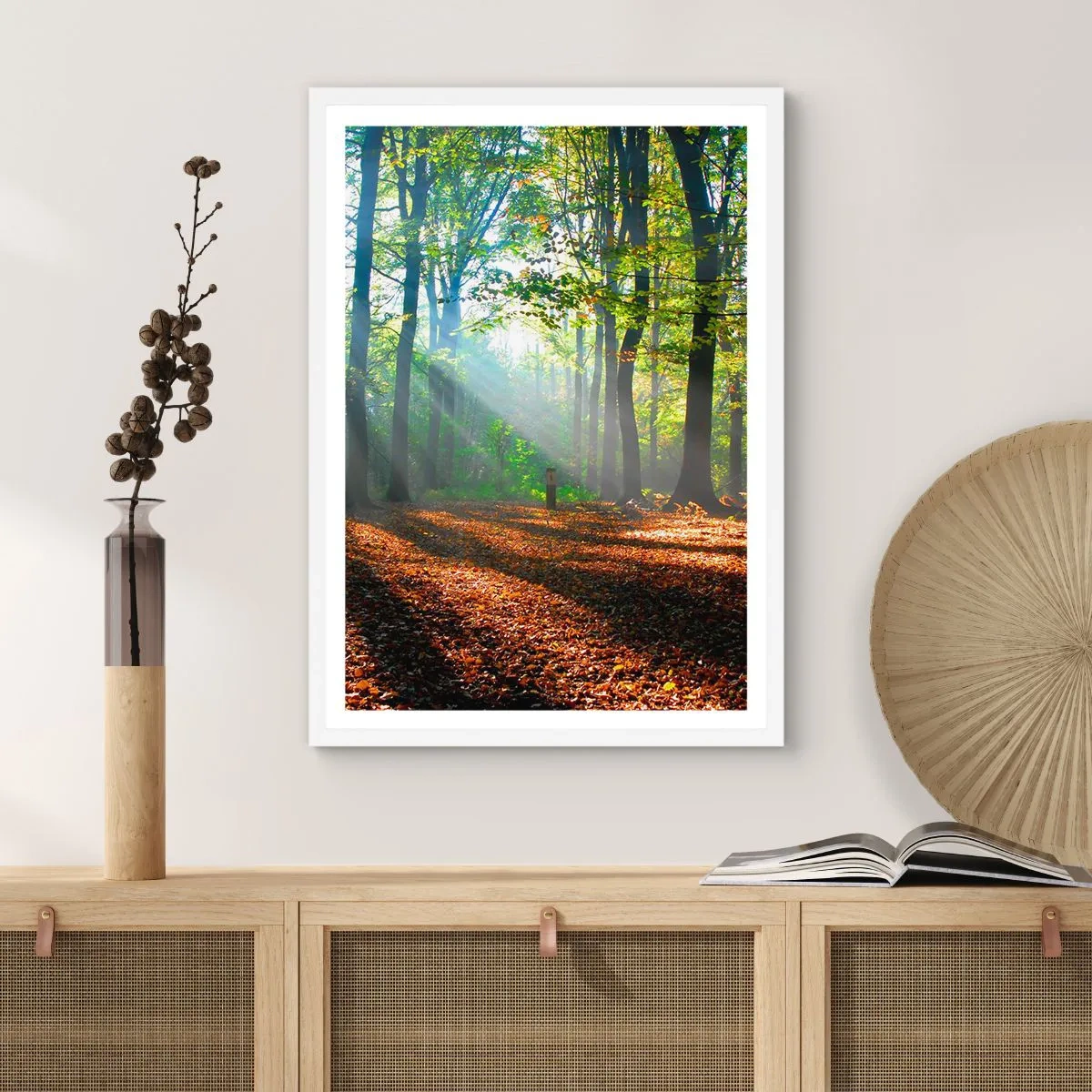 Poster in einem weißen Rahmen - Licht und Schatten - 61x91 cm