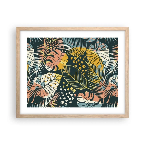 Poster in einem Rahmen aus heller Eiche - Grüne Fantasie - 50x40 cm