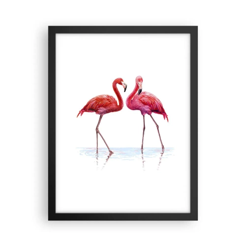 Poster in einem schwarzem Rahmen - Rosa randez-vous - 30x40 cm