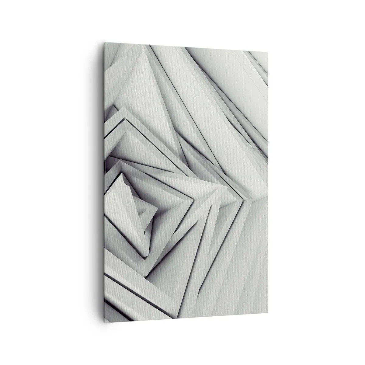 Bild auf Leinwand - Leinwandbild - Eine abstrakte Komposition aus geometrischen Formen in Grautönen. - 80x120cm - Spitzwinklige Knospen - Moderne Wanddekoration für Wohnzimmer und Schlafzimmer ARTTOR