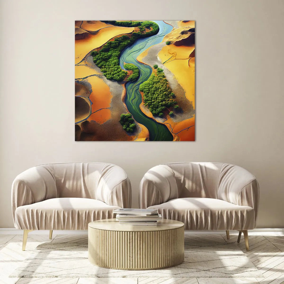 Glasbild - Bild auf glas - Lebensspendender Fluss - 70x70 cm