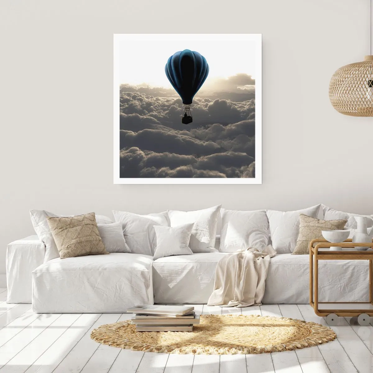 Poster - Ein Wanderer über den Wolken - 60x60 cm