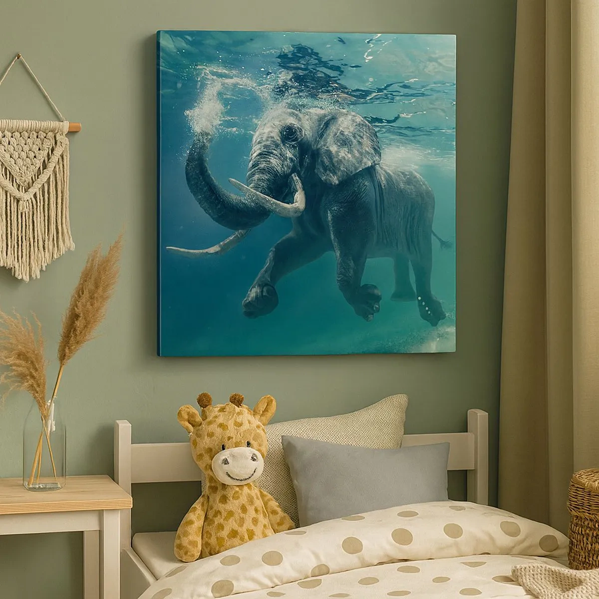 Bild auf Leinwand - Leinwandbild - Jeder schwimmt gerne - 30x30 cm