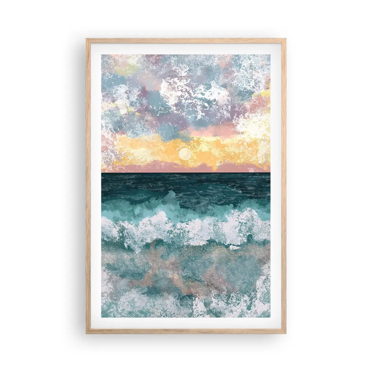 Poster in einem Rahmen aus heller Eiche - Wasser, Licht, Luft - 61x91 cm