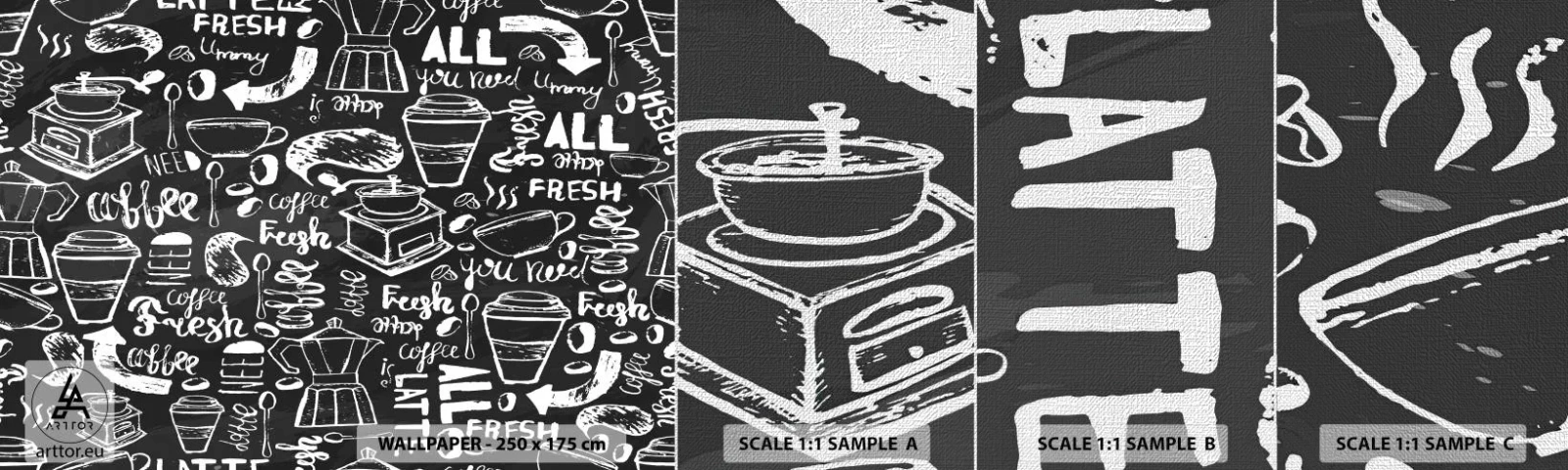 Fototapeten Muster Premium Canvas - Alles was Sie brauchen ist… - Gastronomie, Wandgemälde, Graffiti - 100x30 cm