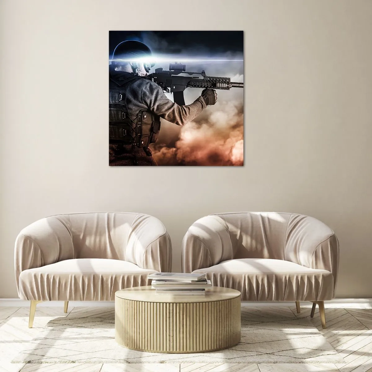 Glasbild - Bild auf glas - Nur ein Held - 50x50 cm