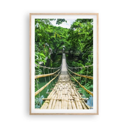 Poster in einem Rahmen aus heller Eiche - Monkey Bridge über das Grün - 61x91 cm