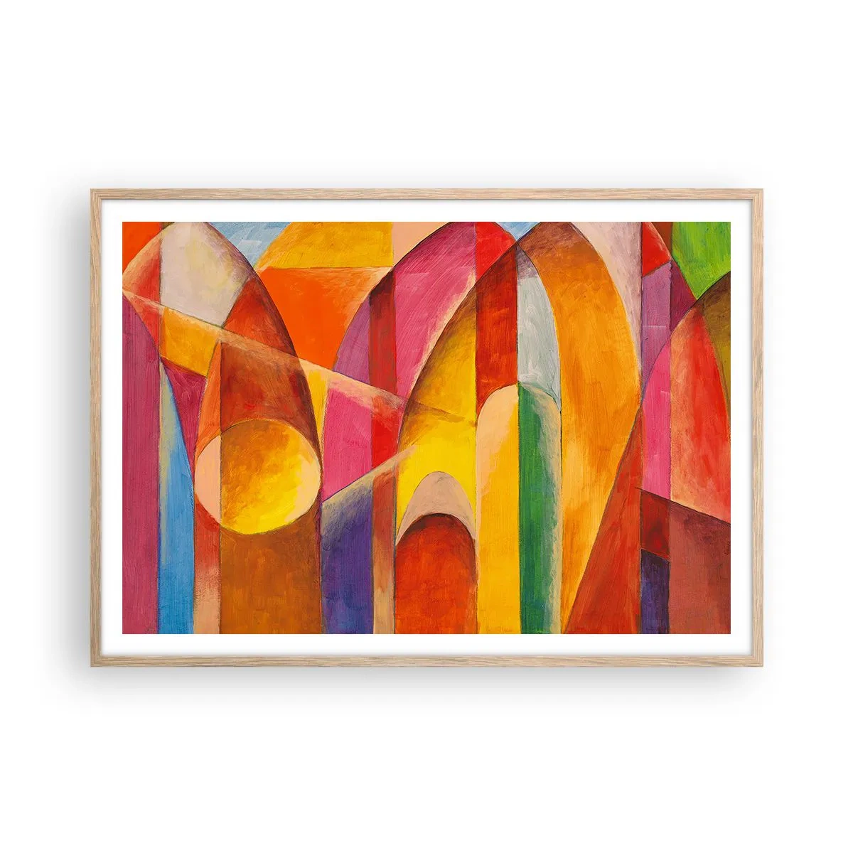 Poster in einem Rahmen aus heller Eiche - Kathedrale der Sonne - 100x70 cm