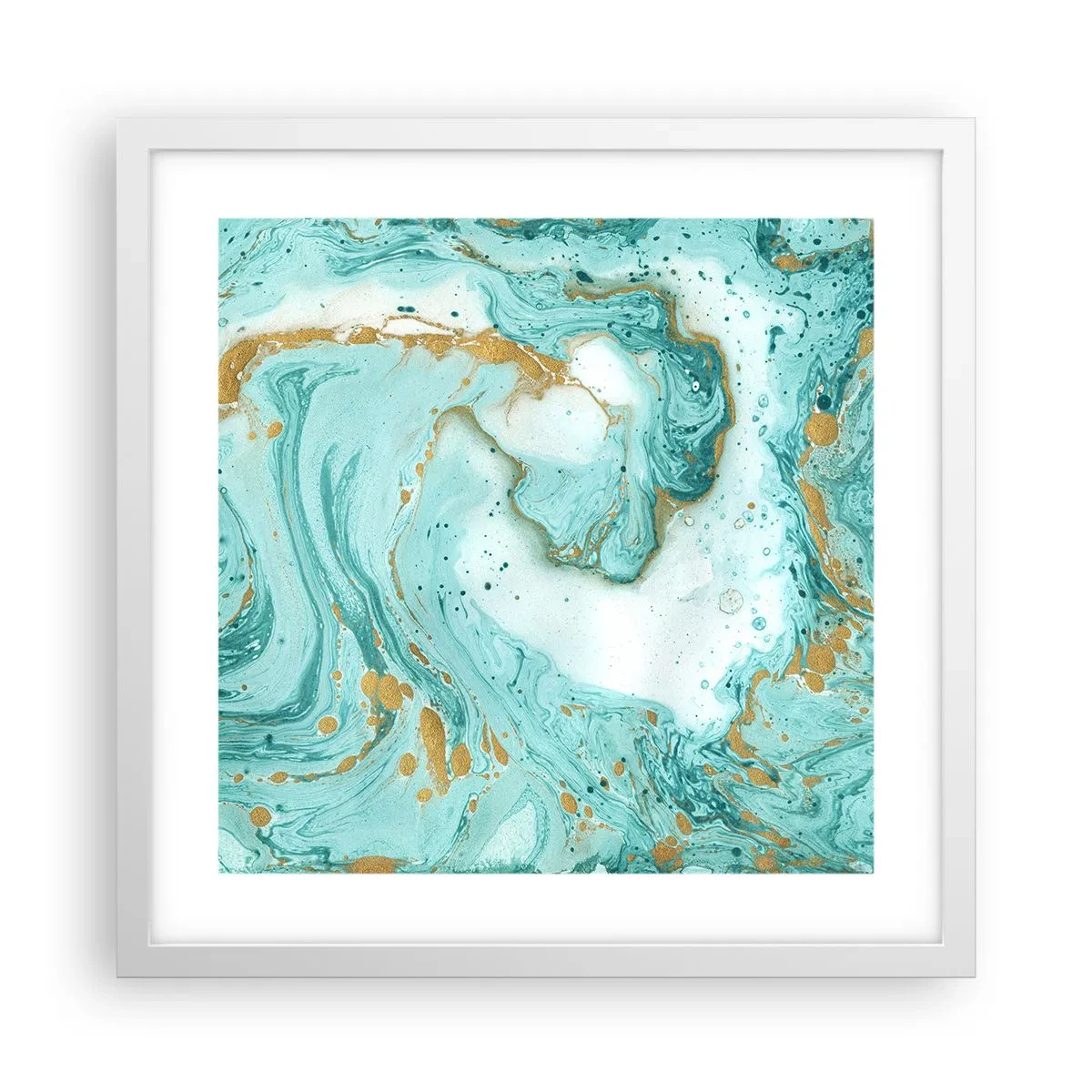 Poster in einem weißen Rahmen - Unter der großen Welle der Edo-Ära - 40x40 cm