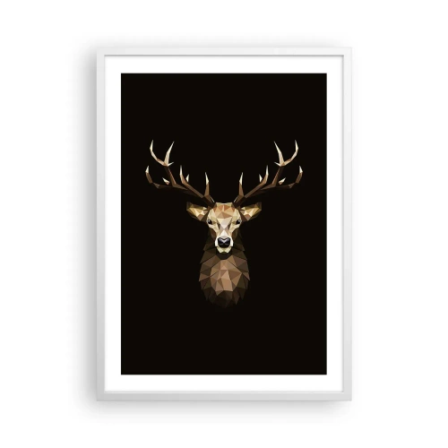 Poster in einem weißen Rahmen - Kubistischer Hirsch - 50x70 cm