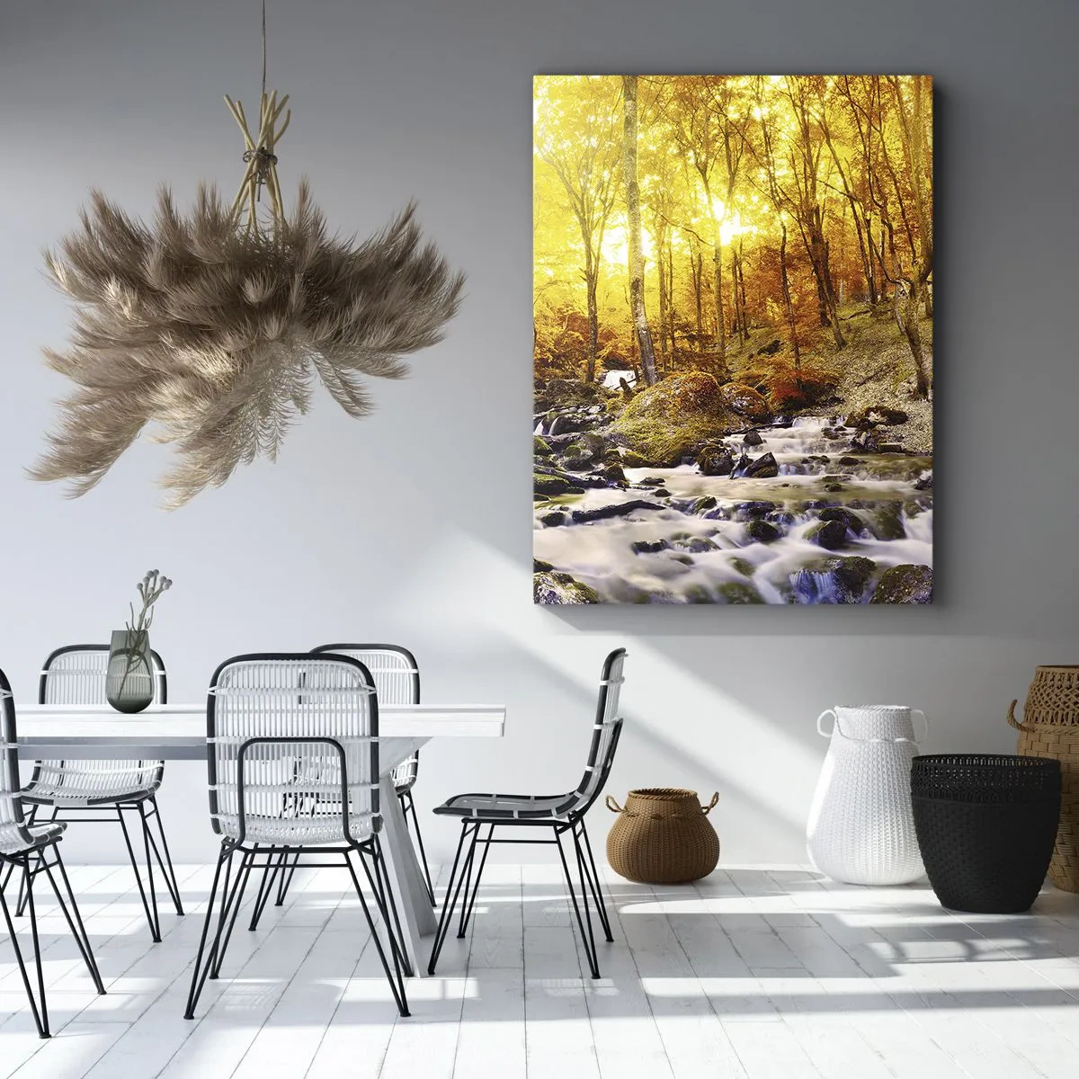 Bild auf Leinwand - Leinwandbild - In Gold und Platin gefasste Steine - 45x80 cm