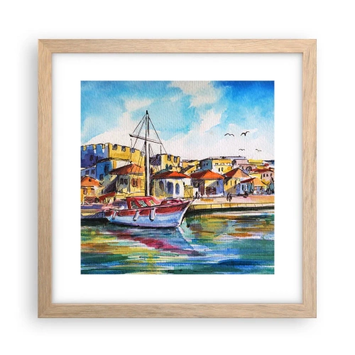 Poster in einem Rahmen aus heller Eiche - Regenbogennachmittag - 30x30 cm