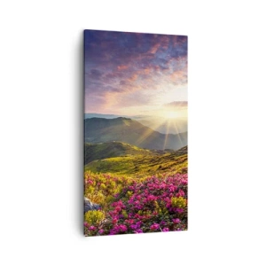 Bild auf Leinwand - Leinwandbild - Frische am Bergmorgen - 45x80 cm