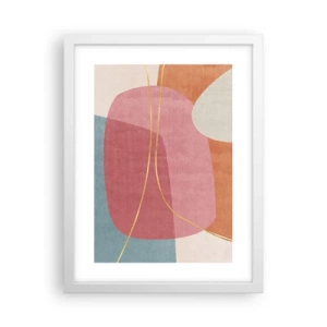 Poster in einem weißen Rahmen - Pastellkomposition mit Goldfaden - 30x40 cm