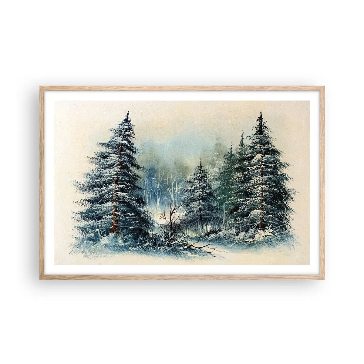 Poster in einem Rahmen aus heller Eiche - Bereit für Weihnachten - 91x61 cm