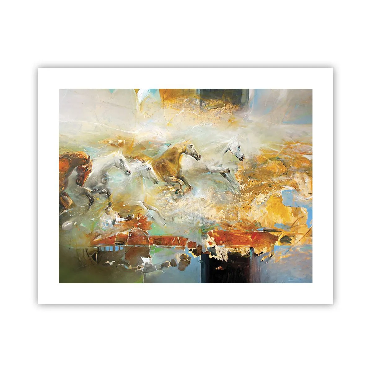 Poster - Im Galopp durch das Licht - 50x40 cm