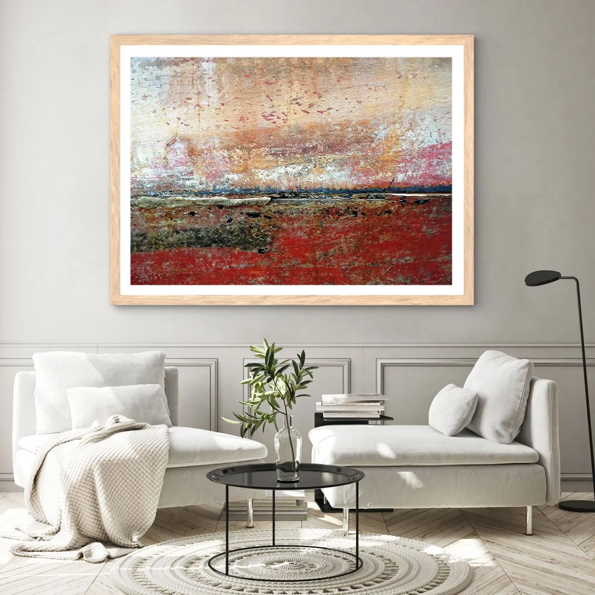 Poster in einem Rahmen aus heller Eiche - Vielleicht liegt es am Meer - 91x61 cm