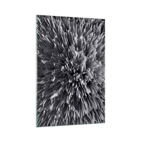 Glasbild - Bild auf glas - Abstrakte Struktur in Grautönen - 70x100cm - Härter kann es nicht werden - Moderne Wanddekoration für Wohnzimmer und Schlafzimmer ARTTOR