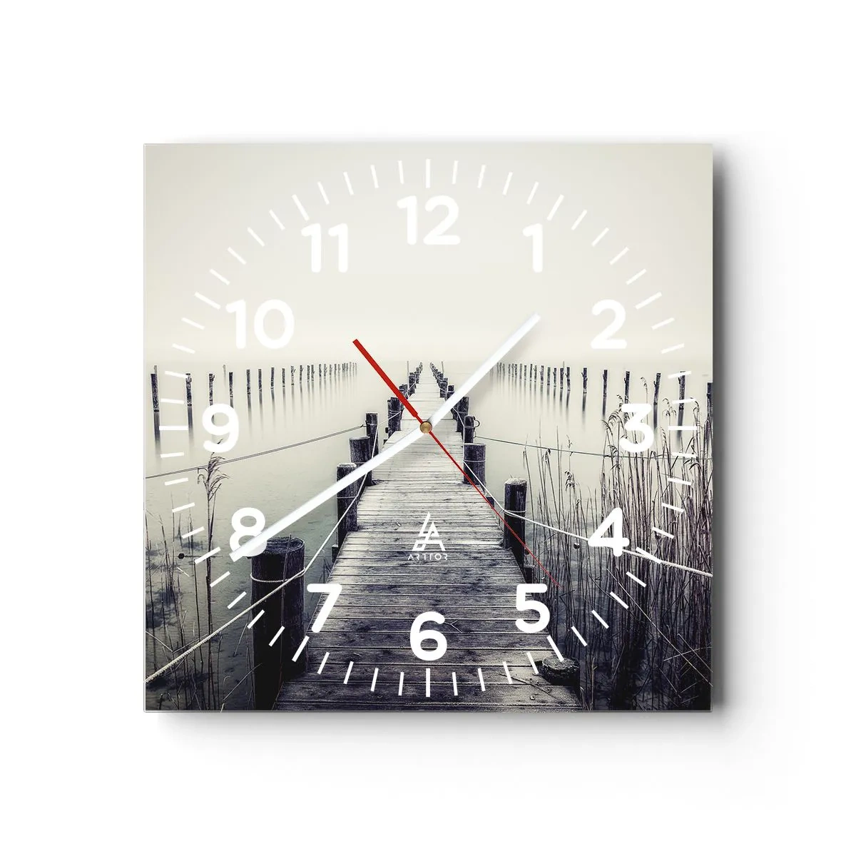 Wanduhr - Glasuhr - Tauchen Sie in Ruhe ein - 30x30 cm