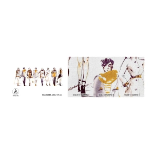 Fototapeten Muster Premium Canvas - Lässiger Chic, lässige Eleganz - Frau, Modell, Mode - 100x30 cm