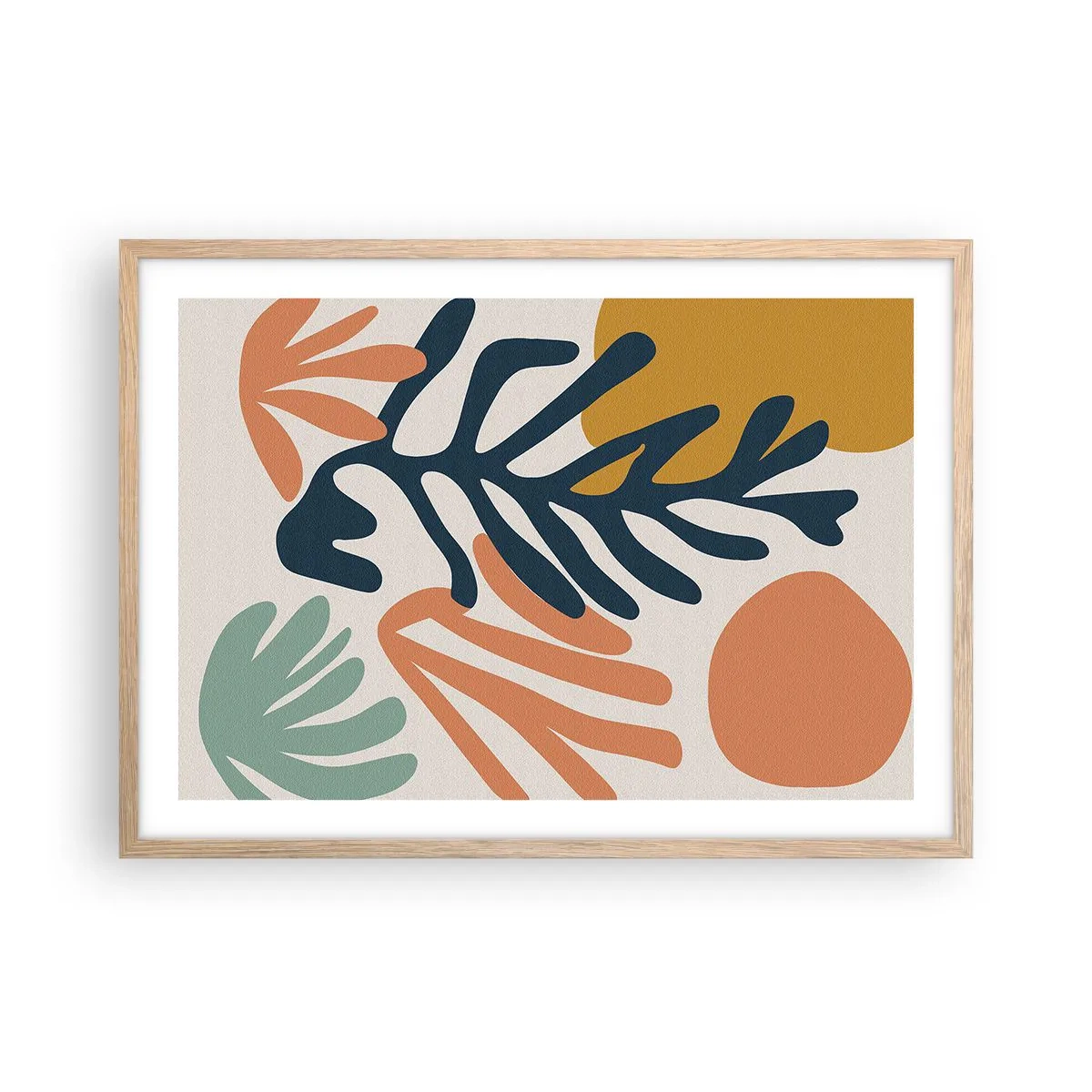 Poster in einem Rahmen aus heller Eiche - Korallenmeere - 70x50 cm