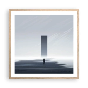 Poster in einem Rahmen aus heller Eiche - Chance oder Bedrohung? - 60x60 cm