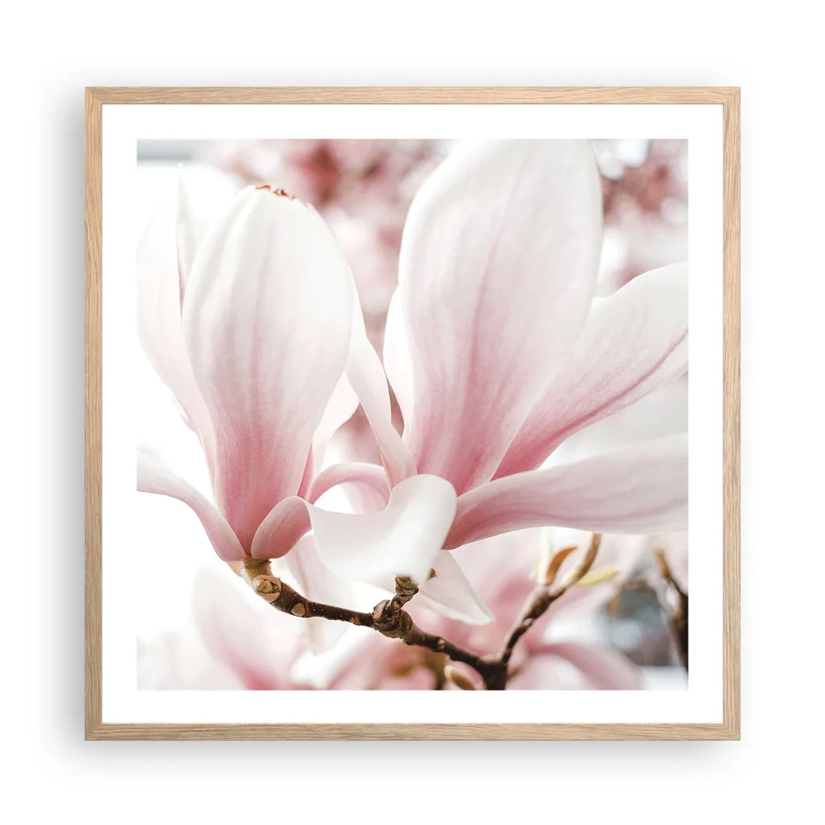 Poster in einem Rahmen aus heller Eiche - Eine Fülle von Zärtlichkeit - 60x60 cm