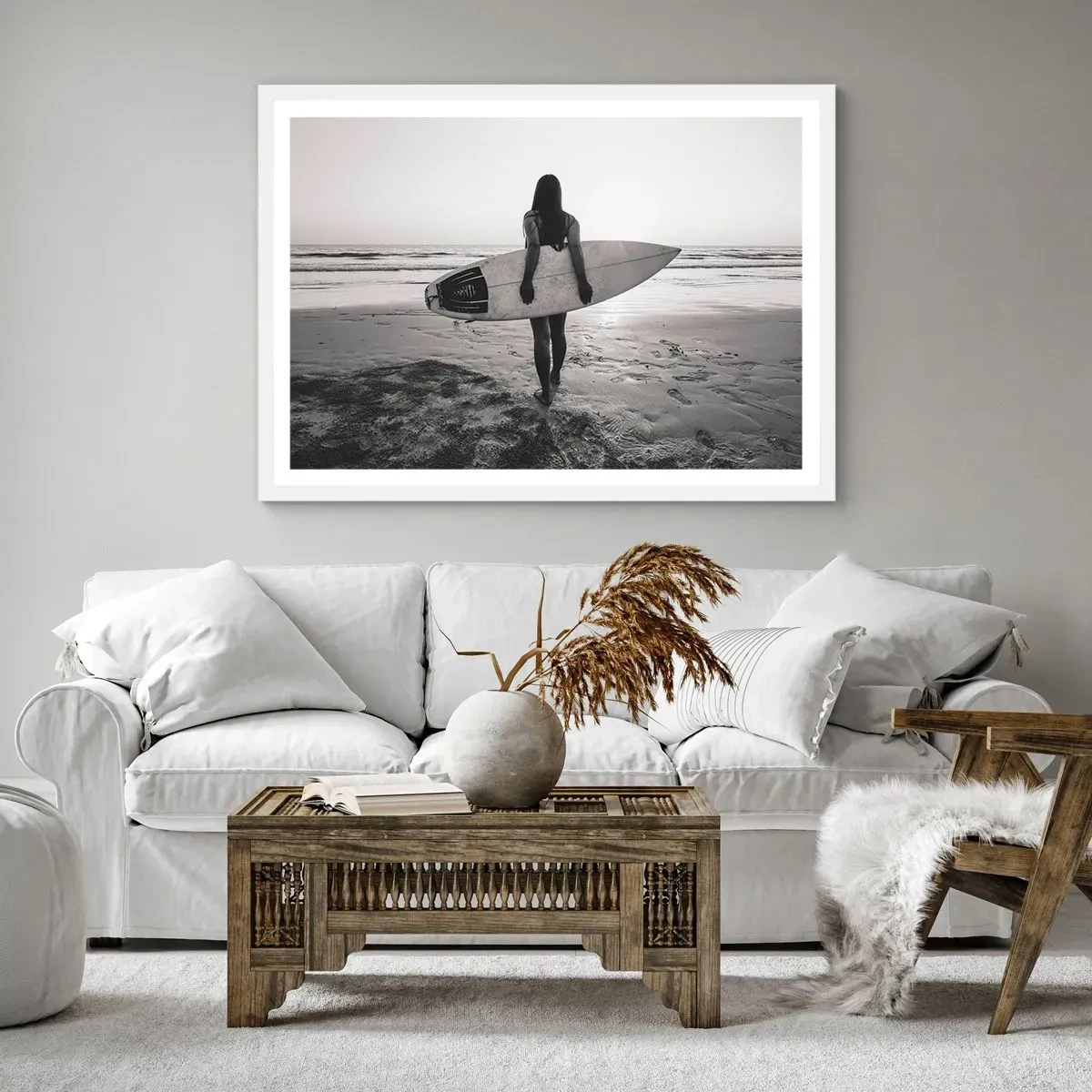 Poster in einem weißen Rahmen - Die Tochter der Meereswelle - 50x40 cm