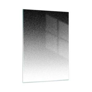 Glasbild - Bild auf glas - Schwarz-Weiß-Farbverlauf mit Körnigkeits- und Lichteffekten - 50x70cm - Dem Licht entgegen - Moderne Wanddekoration für Wohnzimmer und Schlafzimmer ARTTOR
