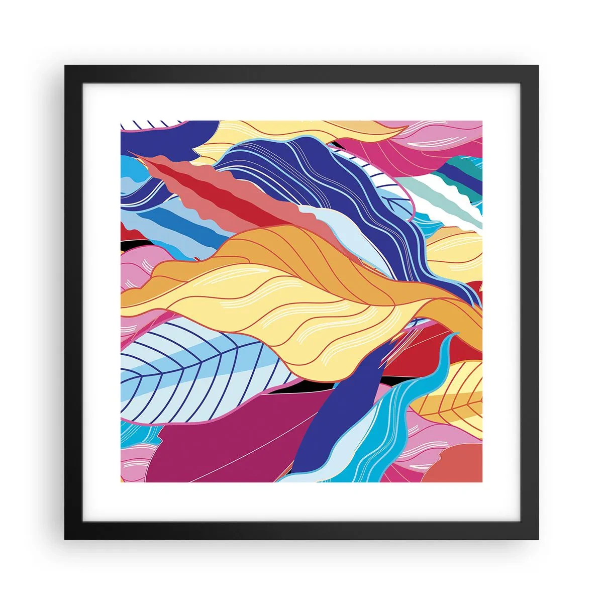 Poster in einem schwarzem Rahmen - Buntes Durcheinander - 40x40 cm