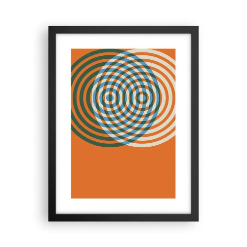 Poster in einem schwarzem Rahmen - Abstrakte kreisförmige Variation - 30x40 cm