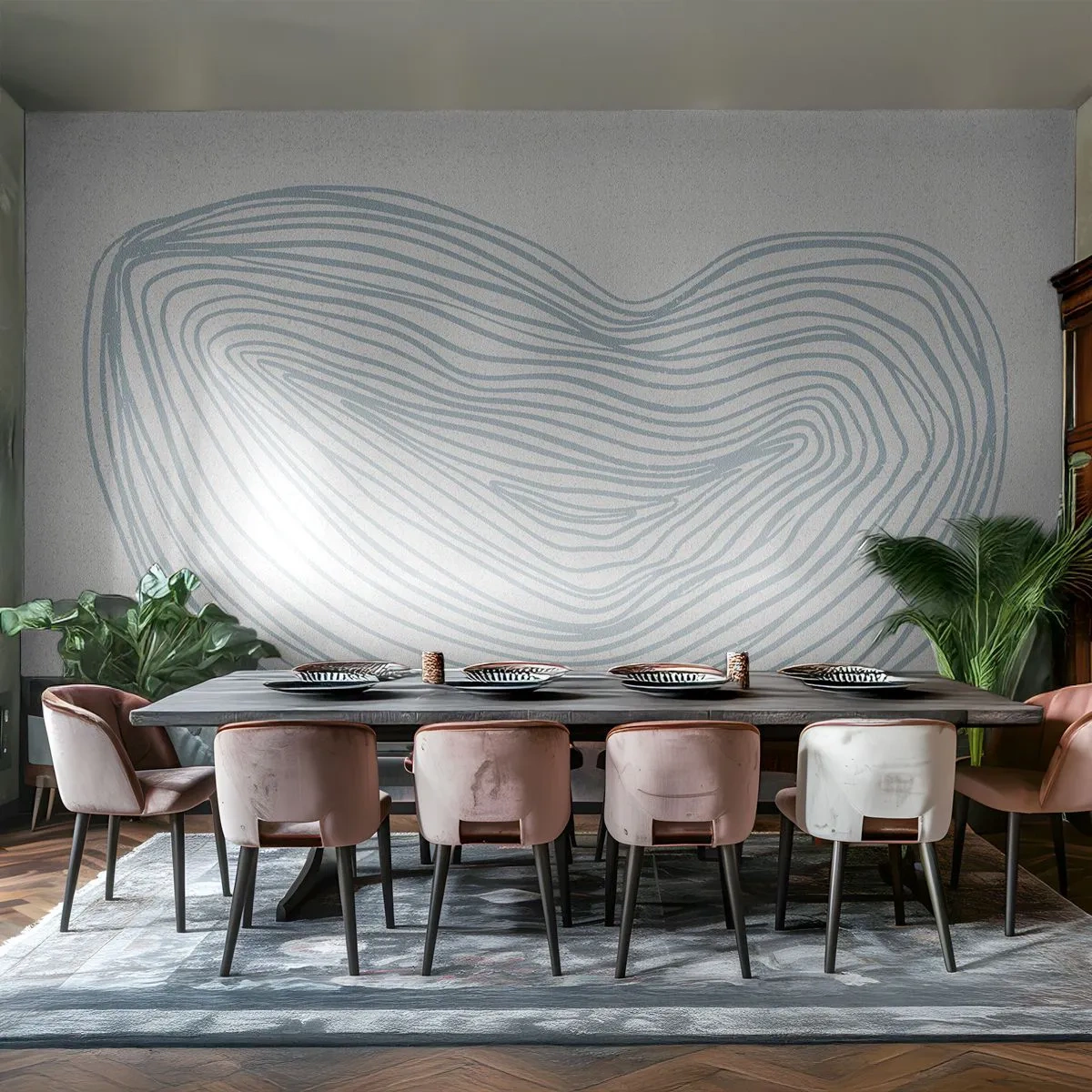 Fototapete Premium Sand - Organische blaue Form auf hellem Hintergrund - 100x70cm - Das Lächeln der Wassertropfen - Moderne Wanddekoration für Wohnzimmer und Schlafzimmer ARTTOR