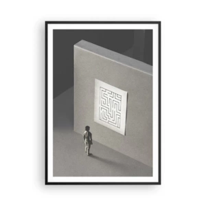 Poster in einem schwarzem Rahmen - Aber wo bin ich? - 70x100 cm