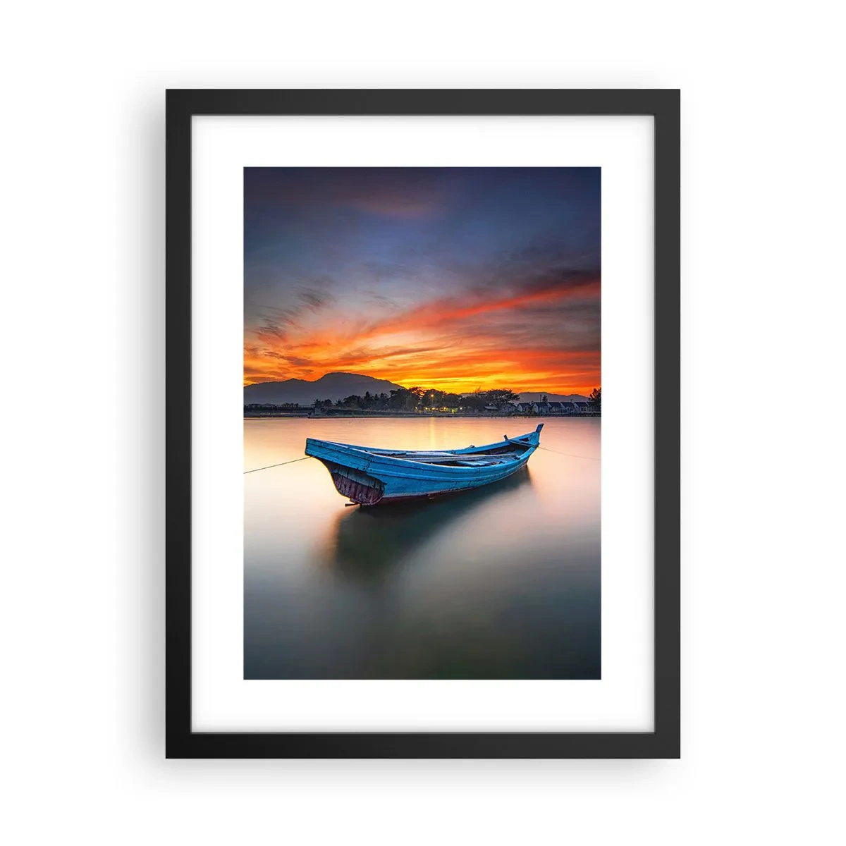 Poster in einem schwarzem Rahmen - Eine gute Nacht kommt - 30x40 cm