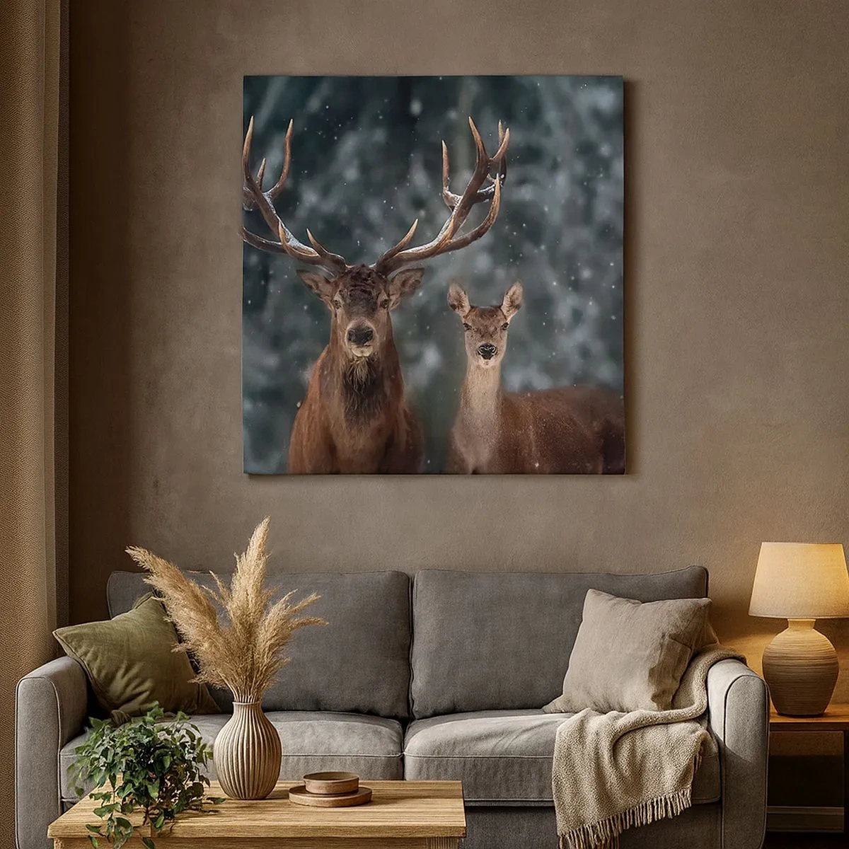 Bild auf Leinwand - Leinwandbild - Herr des Waldes mit seiner Frau - 30x30 cm