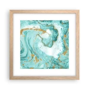 Poster in einem Rahmen aus heller Eiche - Unter der großen Welle der Edo-Ära - 30x30 cm