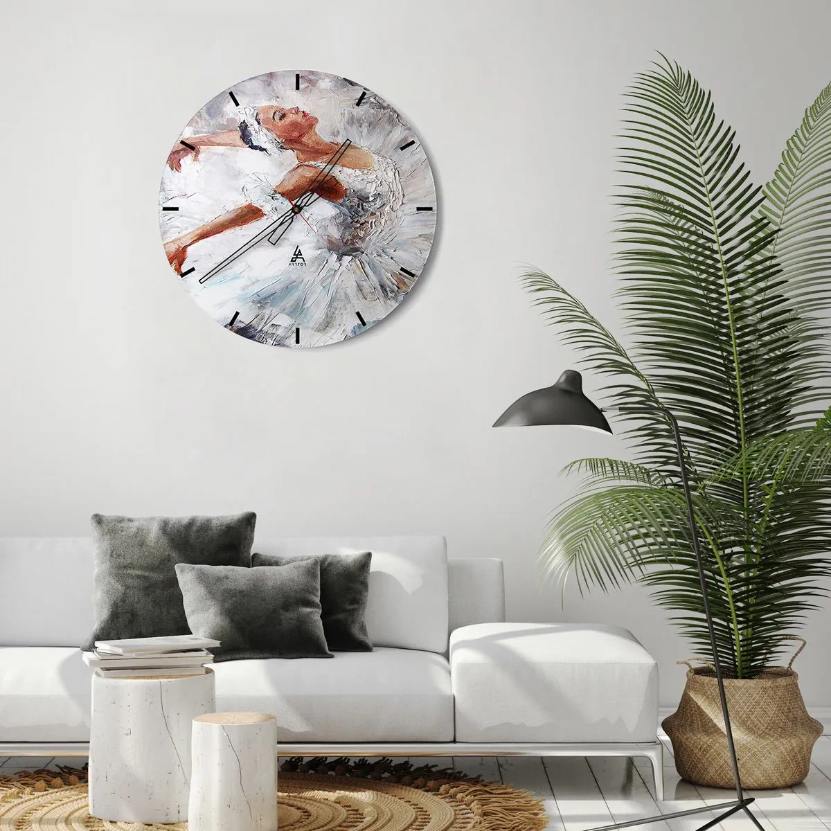 Wanduhr - Glasuhr - Zart und leicht wie Tüll - 30x30 cm